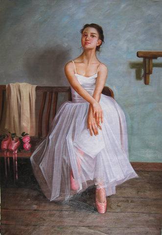 Ballet Danser in White Dress - GJ0804 (60x90 cm)