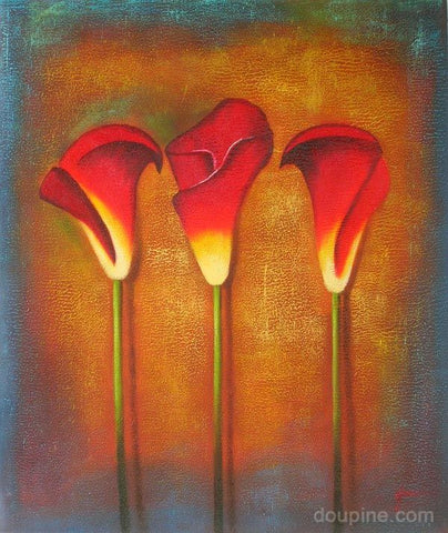 Three Red Flowers - HS2558 (60x90 cm)
