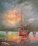 The Ship in the setting Sun[HS0216]