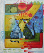 Cat Couple at Noon[HS0648]