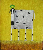 White cow and green apple[HS2365]
