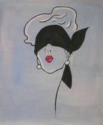 Woman with black headband[HS2681]