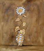 The Sunflower In The White-yellow Vase[HS3313]